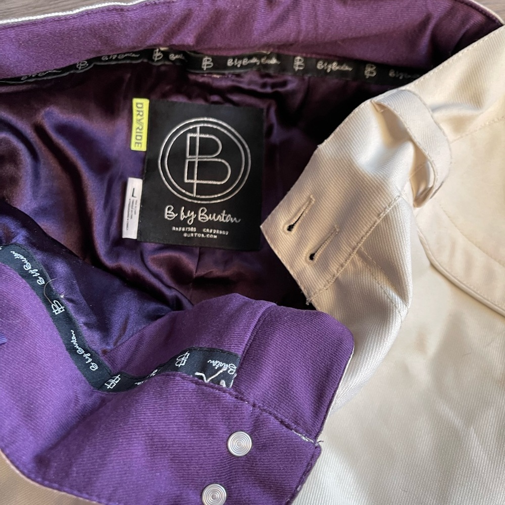 Burton ski/snowboard pants size large | white + purple lining